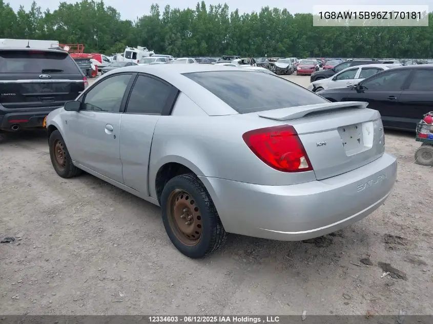 2006 Saturn Ion 3 Uplevel VIN: 1G8AW15B96Z170181 Lot: 12334603