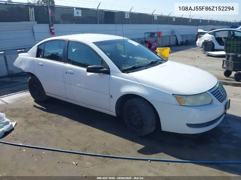 2006 Saturn Ion 2 VIN: 1G8AJ55F86Z152294 Lot: 42213045