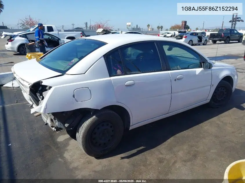 2006 Saturn Ion 2 VIN: 1G8AJ55F86Z152294 Lot: 42213045
