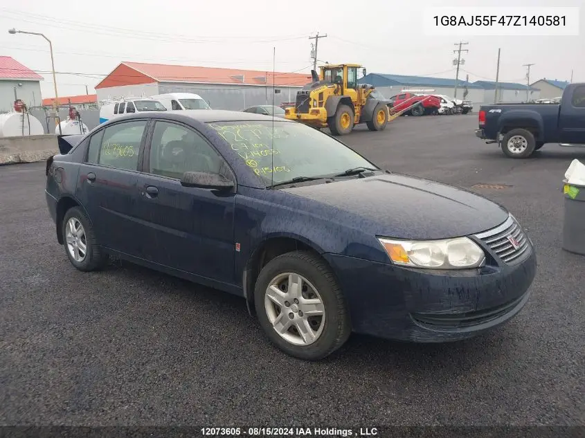 2007 Saturn Ion Level 2 VIN: 1G8AJ55F47Z140581 Lot: 12073605
