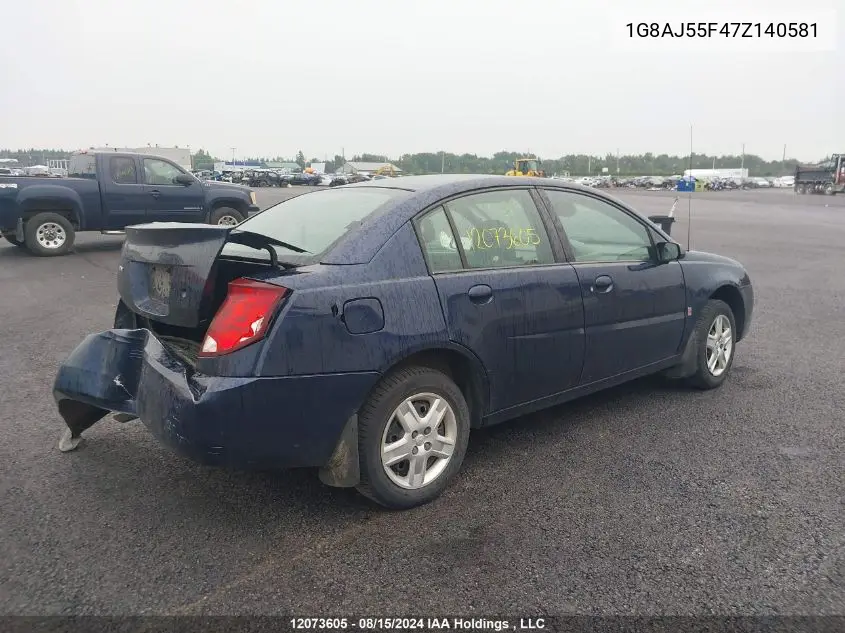 2007 Saturn Ion Level 2 VIN: 1G8AJ55F47Z140581 Lot: 12073605