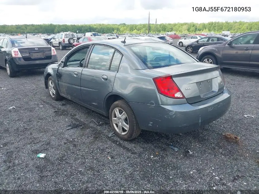 2007 Saturn Ion 2 VIN: 1G8AJ55F672180953 Lot: 42198798