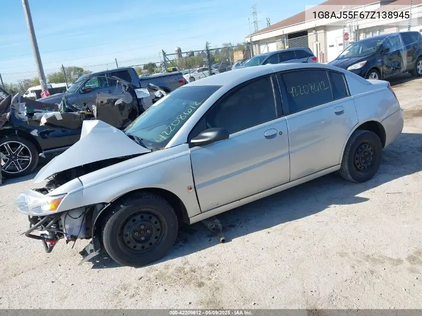 2007 Saturn Ion 2 VIN: 1G8AJ55F67Z138945 Lot: 42208612