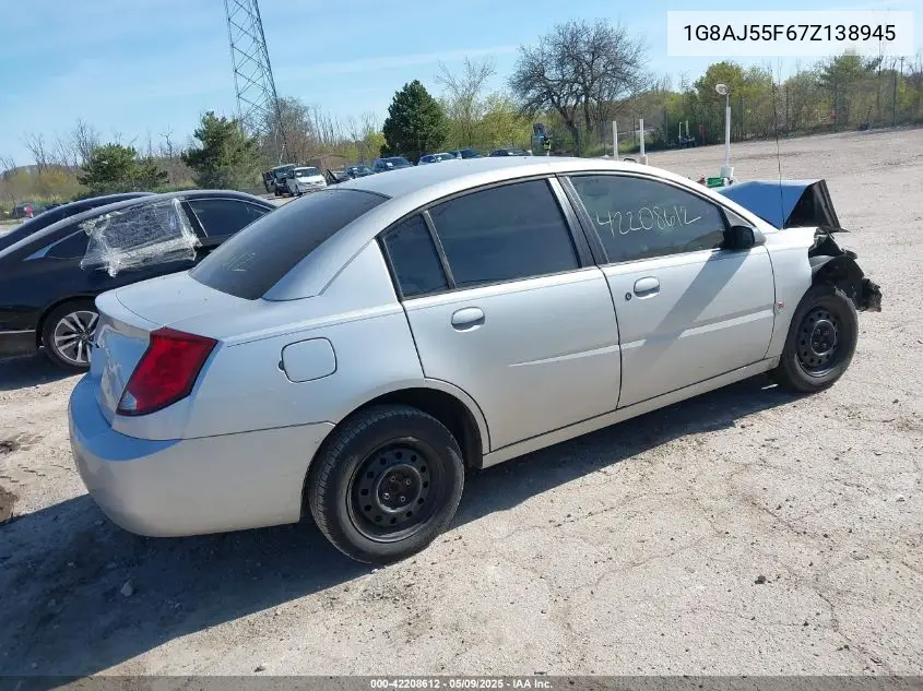 2007 Saturn Ion 2 VIN: 1G8AJ55F67Z138945 Lot: 42208612