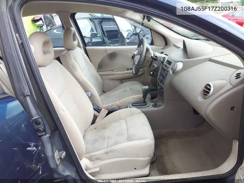 2007 Saturn Ion 2 VIN: 1G8AJ55F17Z200316 Lot: 42219583