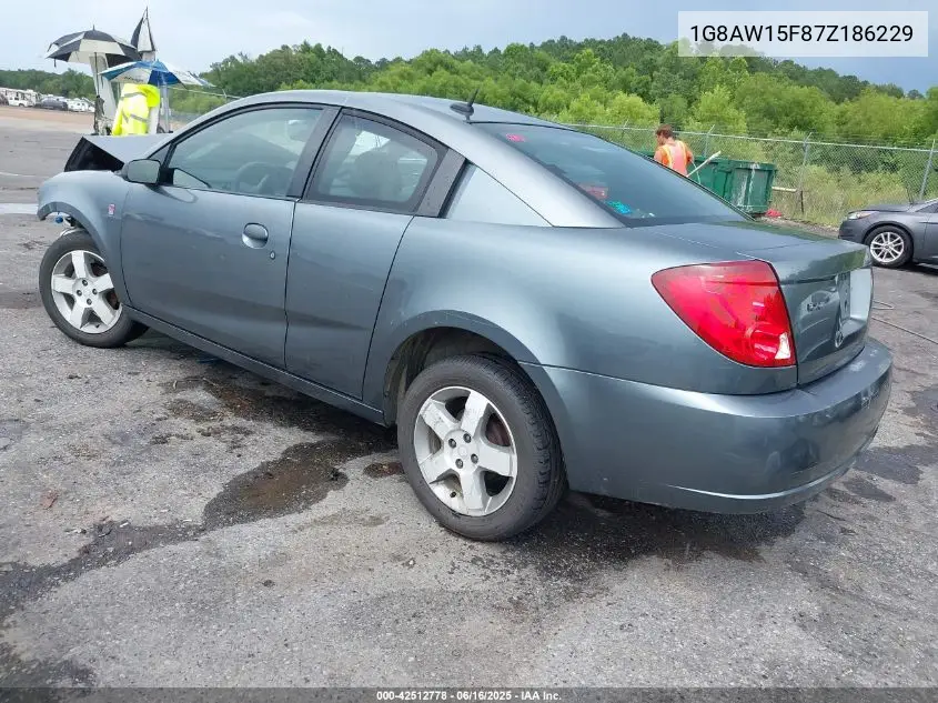 2007 Saturn Ion 3 VIN: 1G8AW15F87Z186229 Lot: 42512778