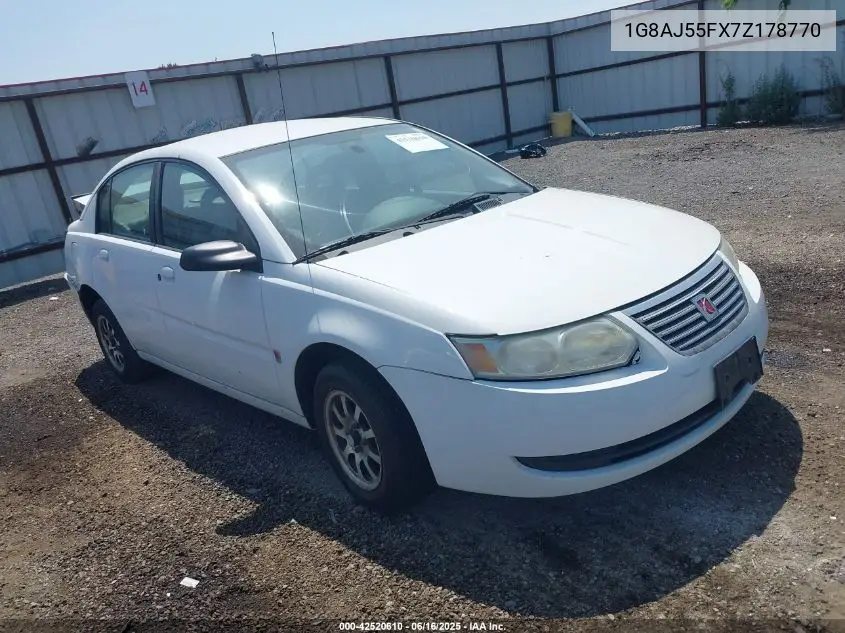 2007 Saturn Ion 2 VIN: 1G8AJ55FX7Z178770 Lot: 42520610