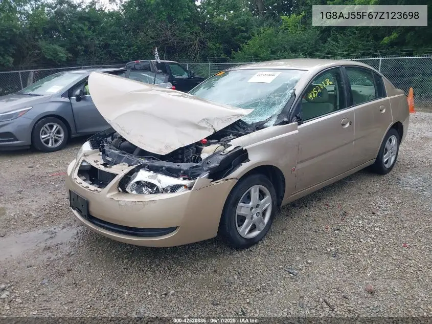 2007 Saturn Ion 2 VIN: 1G8AJ55F67Z123698 Lot: 42520886