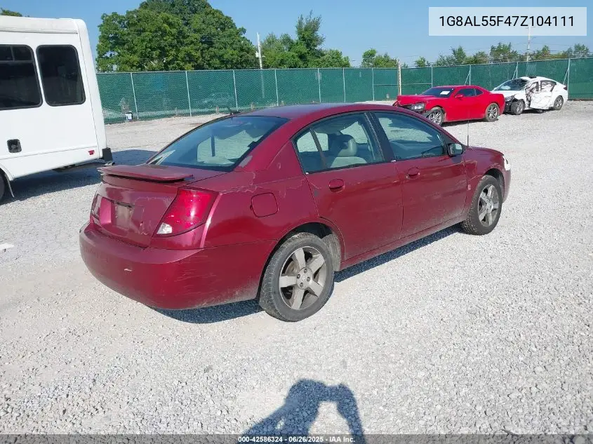 2007 Saturn Ion 3 VIN: 1G8AL55F47Z104111 Lot: 42586324