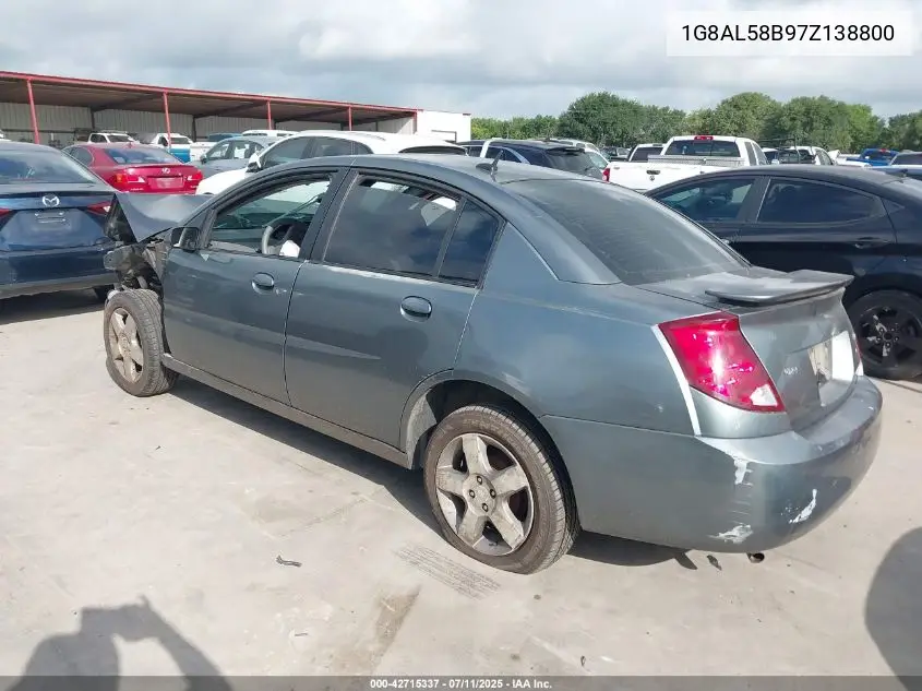 2007 Saturn Ion 3 VIN: 1G8AL58B97Z138800 Lot: 42715337