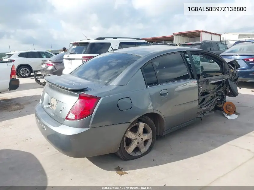 2007 Saturn Ion 3 VIN: 1G8AL58B97Z138800 Lot: 42715337
