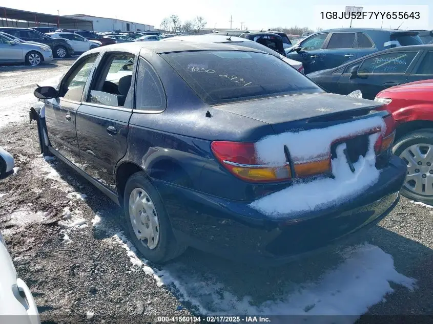 2000 Saturn Ls1 VIN: 1G8JU52F7YY655643 Lot: 41560194