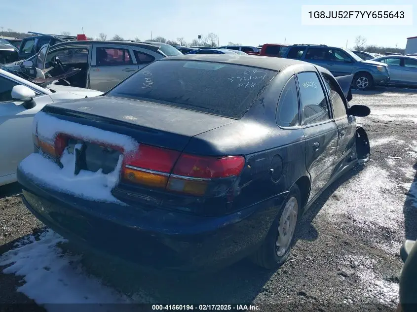 2000 Saturn Ls1 VIN: 1G8JU52F7YY655643 Lot: 41560194