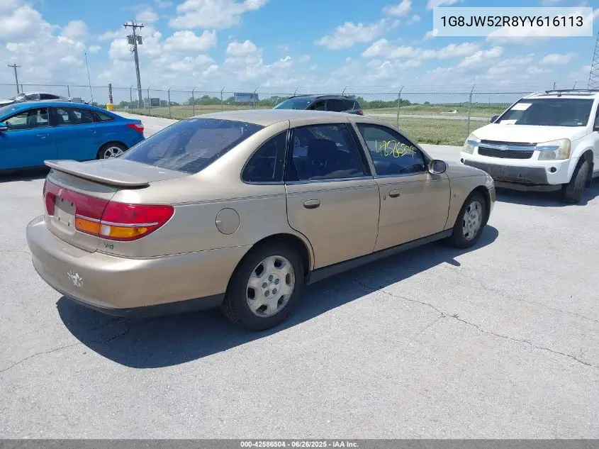 2000 Saturn Ls2 VIN: 1G8JW52R8YY616113 Lot: 42586504