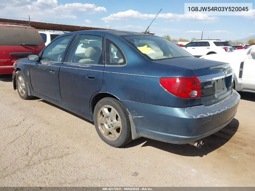 2003 Saturn L-Series L300 VIN: 1G8JW54R03Y520045 Lot: 42172431