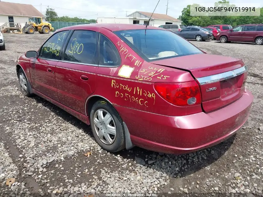2004 Saturn L300 1 VIN: 1G8JC54F94Y519914 Lot: 42538775