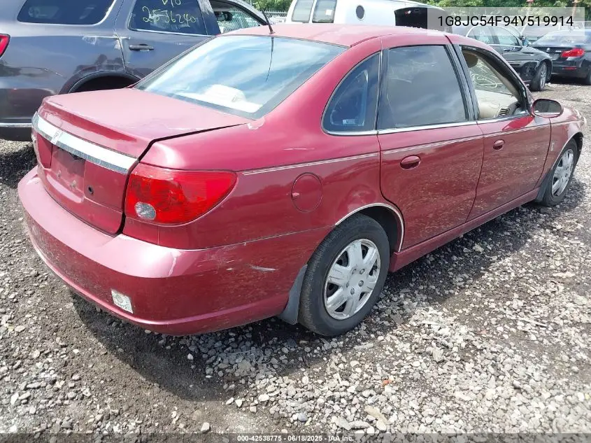 2004 Saturn L300 1 VIN: 1G8JC54F94Y519914 Lot: 42538775