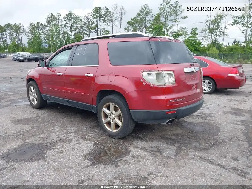 2007 Saturn Outlook Xr VIN: 5GZER33747J126662 Lot: 42214965