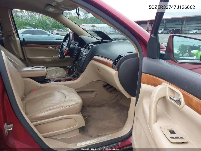 2007 Saturn Outlook Xr VIN: 5GZER33747J126662 Lot: 42214965