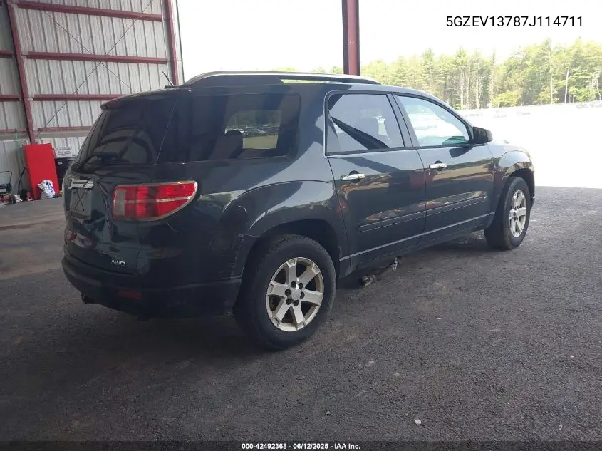 2007 Saturn Outlook Xe VIN: 5GZEV13787J114711 Lot: 42492368