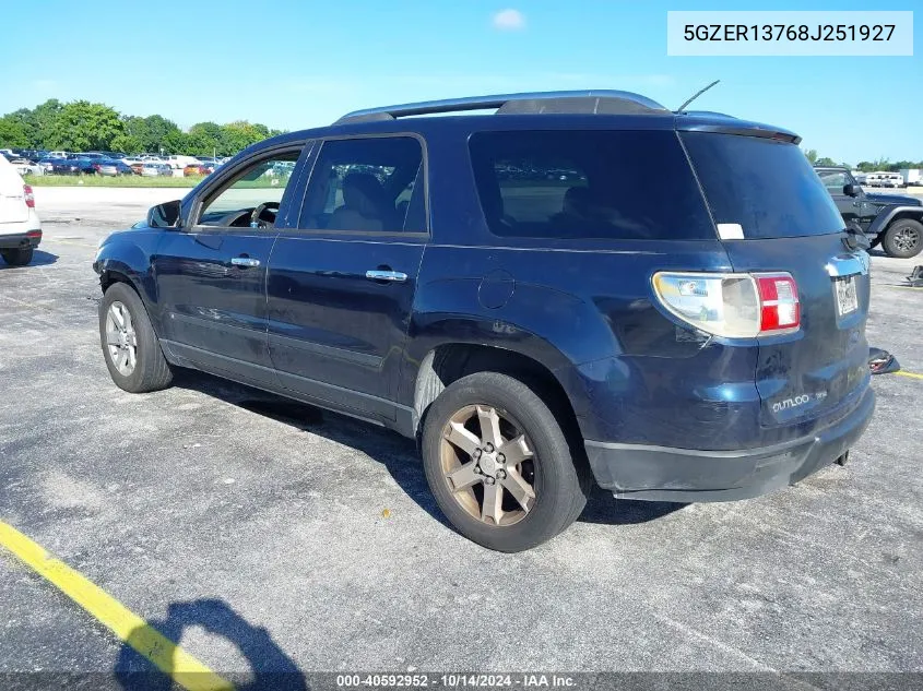 2008 Saturn Outlook Xe VIN: 5GZER13768J251927 Lot: 40592952