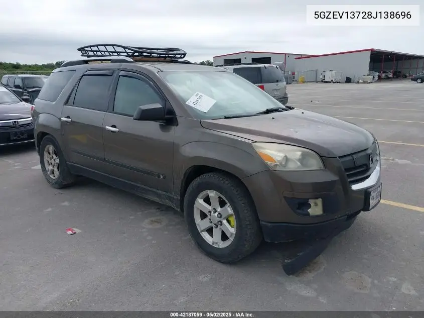 2008 Saturn Outlook Xe VIN: 5GZEV13728J138696 Lot: 42187059
