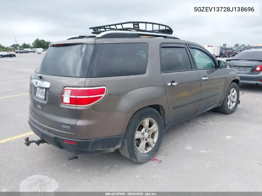 2008 Saturn Outlook Xe VIN: 5GZEV13728J138696 Lot: 42187059