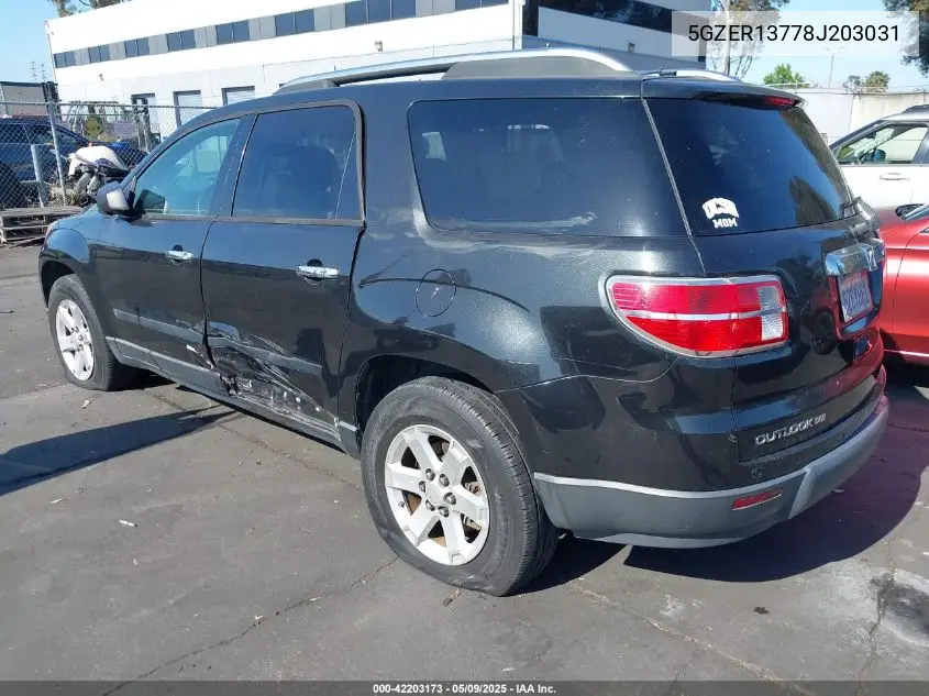 2008 Saturn Outlook Xe VIN: 5GZER13778J203031 Lot: 42203173