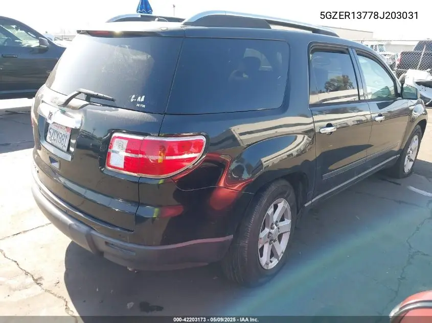 2008 Saturn Outlook Xe VIN: 5GZER13778J203031 Lot: 42203173