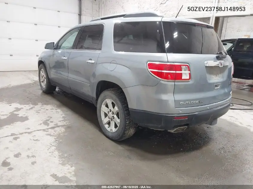 2008 Saturn Outlook Xr VIN: 5GZEV23758J148953 Lot: 42527957