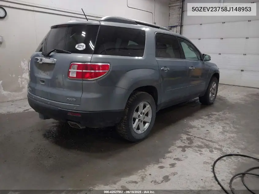 2008 Saturn Outlook Xr VIN: 5GZEV23758J148953 Lot: 42527957