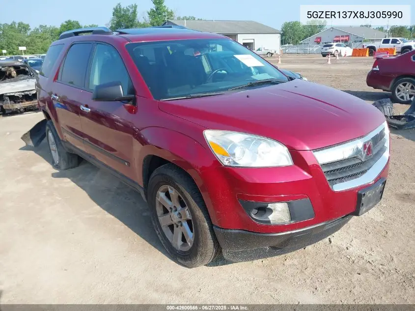 2008 Saturn Outlook Xe VIN: 5GZER137X8J305990 Lot: 42600566