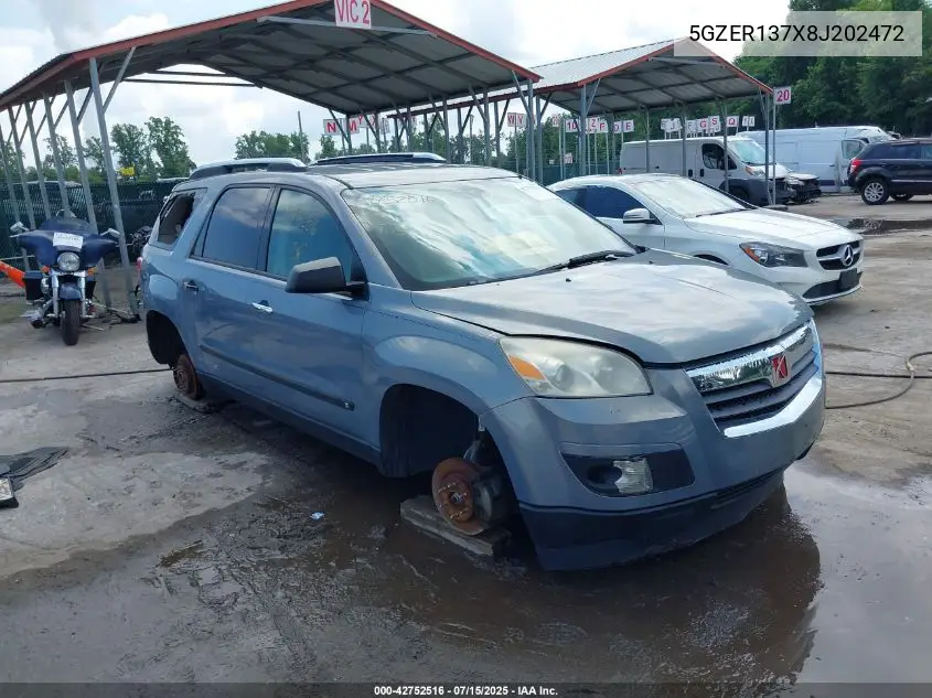 2008 Saturn Outlook Xe VIN: 5GZER137X8J202472 Lot: 42752516