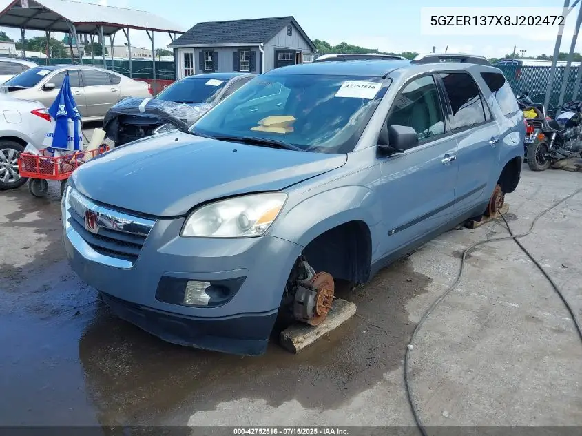 2008 Saturn Outlook Xe VIN: 5GZER137X8J202472 Lot: 42752516