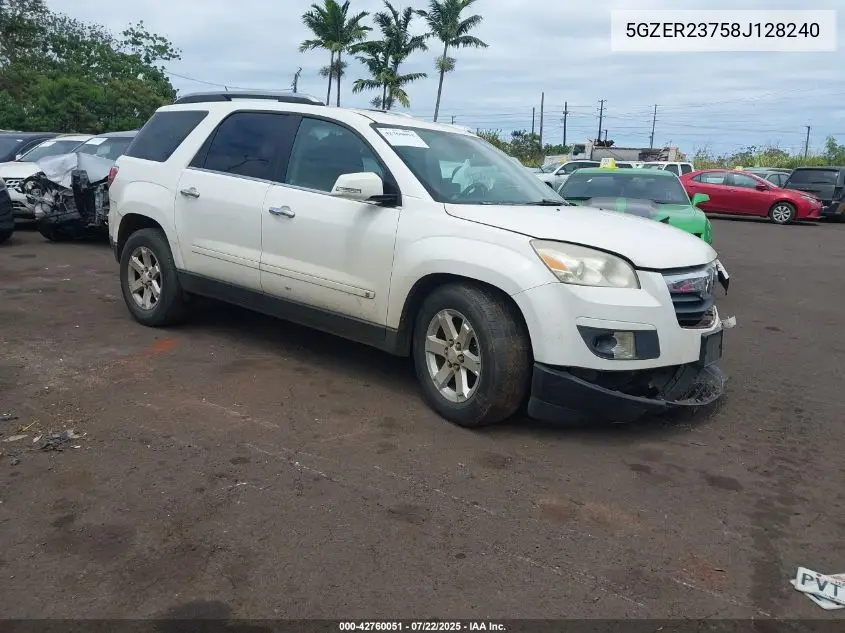 2008 Saturn Outlook Xr VIN: 5GZER23758J128240 Lot: 42760051