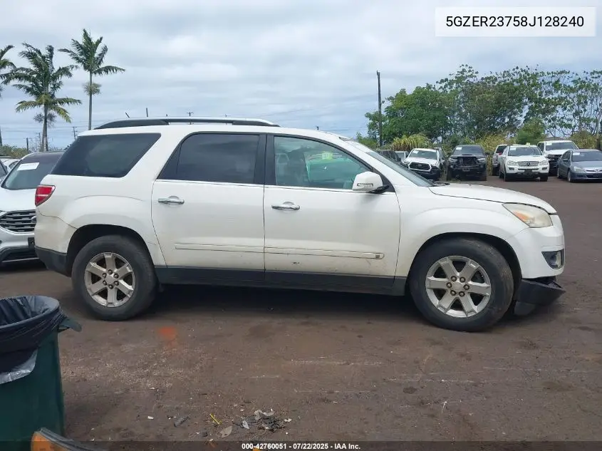 2008 Saturn Outlook Xr VIN: 5GZER23758J128240 Lot: 42760051