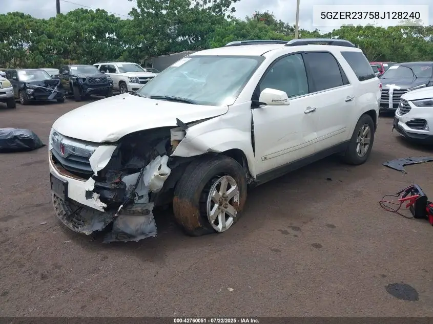 2008 Saturn Outlook Xr VIN: 5GZER23758J128240 Lot: 42760051