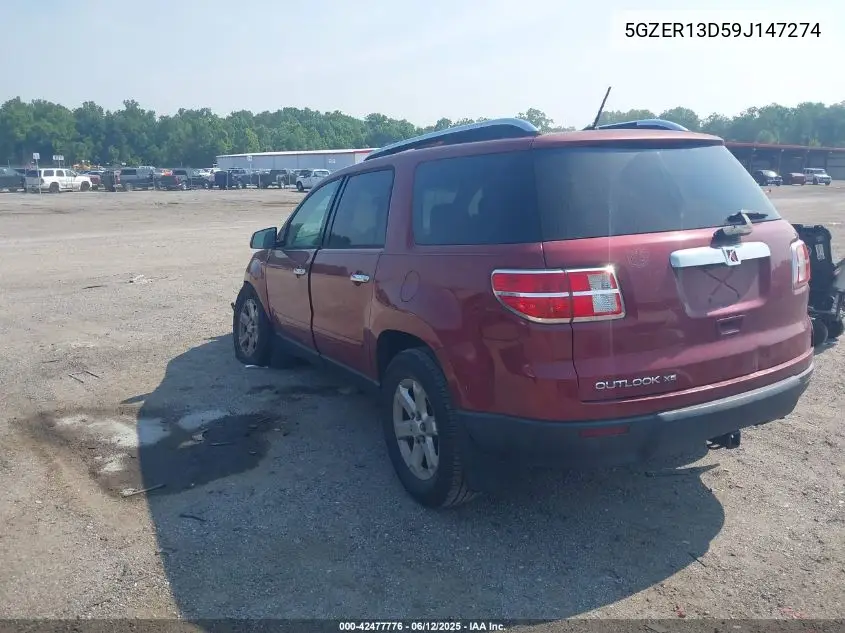 2009 Saturn Outlook Xe VIN: 5GZER13D59J147274 Lot: 42477776