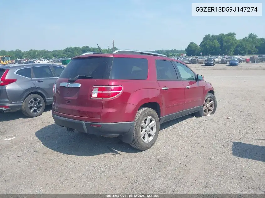 2009 Saturn Outlook Xe VIN: 5GZER13D59J147274 Lot: 42477776