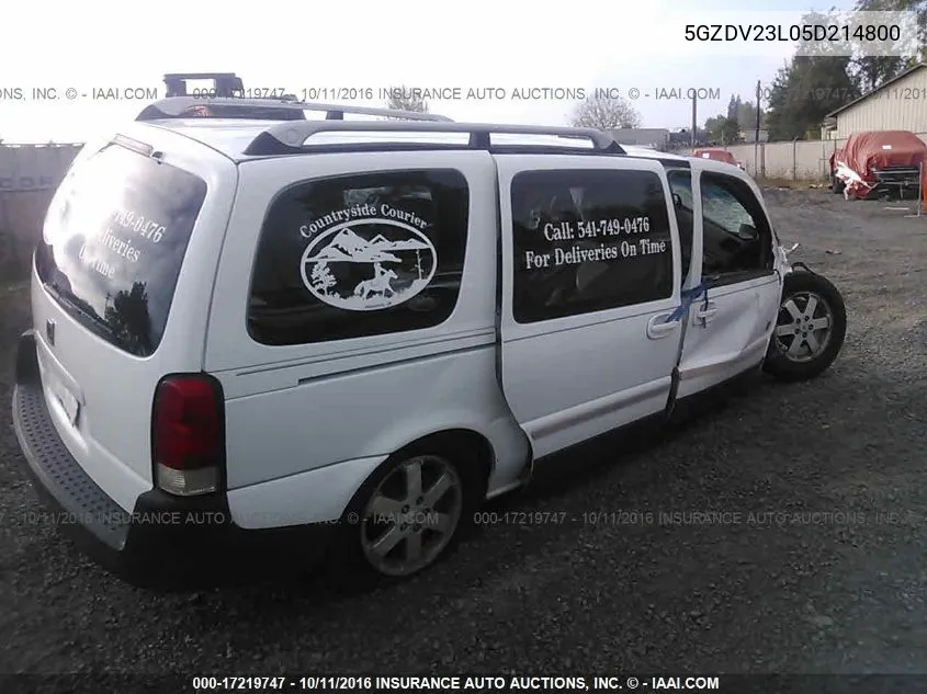 2005 Saturn Relay 3 VIN: 5GZDV23L05D214800 Lot: 17219747