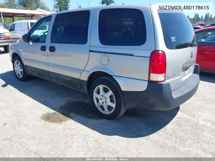 2005 Saturn Relay Fwd VIN: 5GZDV03L45D178615 Lot: 42574242
