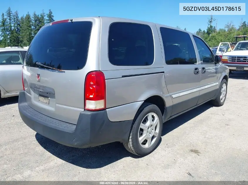 2005 Saturn Relay Fwd VIN: 5GZDV03L45D178615 Lot: 42574242
