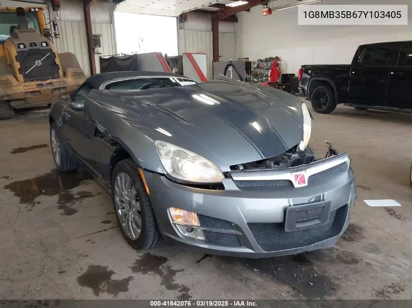 2007 Saturn Sky VIN: 1G8MB35B67Y103405 Lot: 41842076