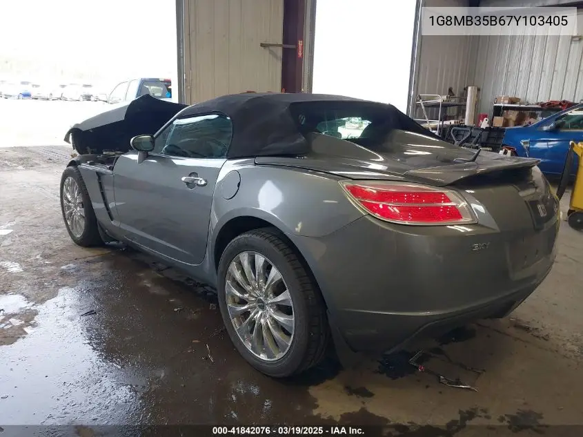 2007 Saturn Sky VIN: 1G8MB35B67Y103405 Lot: 41842076