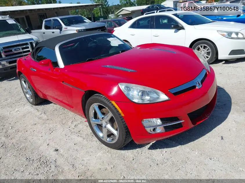 2007 Saturn Sky VIN: 1G8MB35B67Y100648 Lot: 42329495