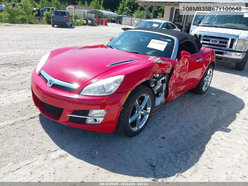 2007 Saturn Sky VIN: 1G8MB35B67Y100648 Lot: 42329495