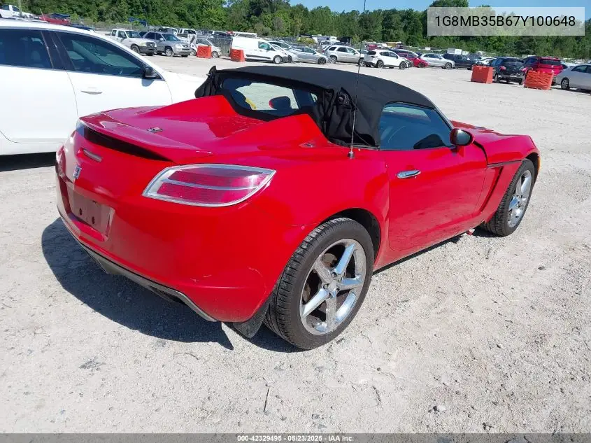 2007 Saturn Sky VIN: 1G8MB35B67Y100648 Lot: 42329495