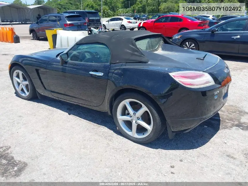 2007 Saturn Sky VIN: 1G8MB35B07Y102492 Lot: 42523306
