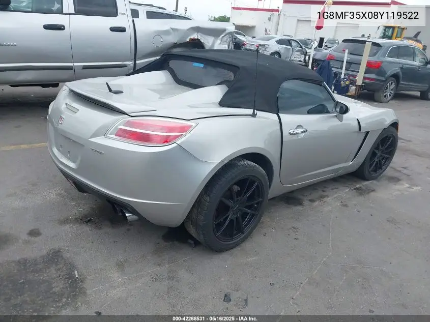 2008 Saturn Sky Red Line VIN: 1G8MF35X08Y119522 Lot: 42268531