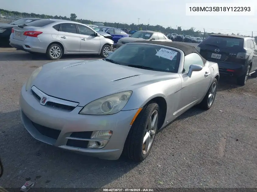 2008 Saturn Sky VIN: 1G8MC35B18Y122393 Lot: 42738727